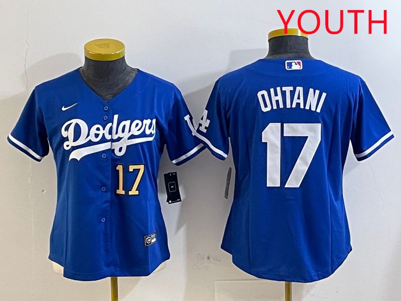 Youth Los Angeles Dodgers #17 Ohtani Blue Game 2025 Nike MLB Jersey style 3188